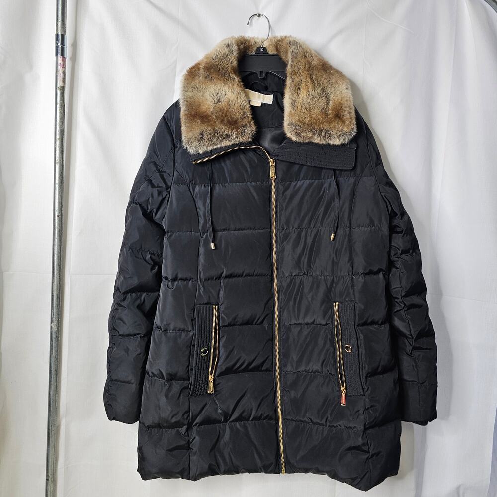 Michael Michael kors  Black Parka Puffer Coat Jacket Size Midium - Picture 2 of 11